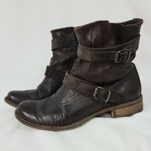 Paul Green moto ADDISON brown boots pre-owned US 8 /Aus 5.5